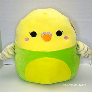 NELLIE 🐥 FTM Yellow & Green Parakeet Fur Wings Squishmallow NWT Writes & Garden
